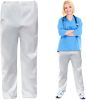 Disposable Scrubs Pants. Waterproof Protective White Trousers. PPE; 10 Pack.