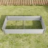 Raised Garden Bed Outdoor, 6×3×1ft , Metal Raised Rectangle Planter Beds for Plants, Vegetables, and Flowers - Silver