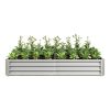 Raised Garden Bed Outdoor, 6×3×1ft , Metal Raised Rectangle Planter Beds for Plants, Vegetables, and Flowers - Silver