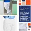 Disposable Scrubs Pants. Waterproof Protective White Trousers. PPE; 10 Pack.