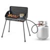 2-in-1 Gas Camping Grill and Stove with Detachable Legs