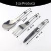 1pcs Camping Fork Spoon Outdoor Tableware Foldable Ultralight Stainless Steel Set Of Dishes For Camping Outdoor Cooking