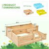 3-Tier Wooden Raised Garden Bed with Open-Ended Base