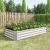 Raised Garden Bed Outdoor, 6×3×1ft , Metal Raised Rectangle Planter Beds for Plants, Vegetables, and Flowers - Silver