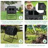 43 Gallon Composting Tumbler Compost Bin with Dual Rotating Chamber