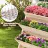 3-Tier Garden Bed with Storage Shelf, 2 Hanging Hooks and 3 Bed Liners