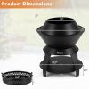 20 Inch Patio Fire Pit Metal Camping Fire Bowl with Pot Holder and Storage Shelf